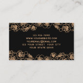 エレガントフローラブラック金ゴールド名刺 名刺 (裏面)