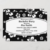 エレガントフローラブラック&ホワイト招待状 招待状 (正面/裏面)