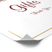 エレガントフローラブルゴーニュ金ゴールド水彩卓上 ポスター (角)