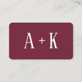 エレガントフローラブルゴーニュ，ギフトレジストリ情報カード エンクロージャーカード (裏面)