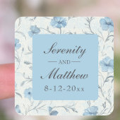 エレガントフローラブルーカントリー庭園の結婚式 スクエアシール