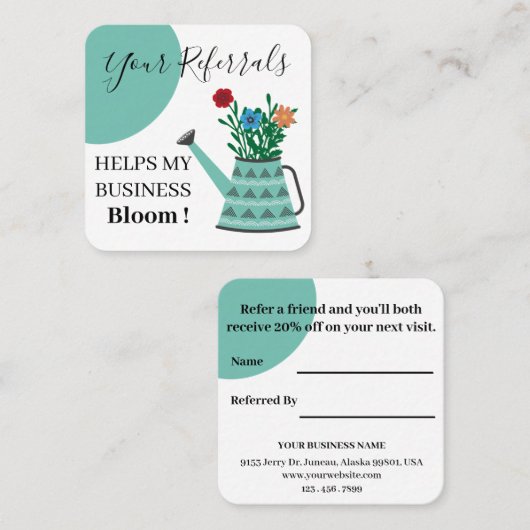 エレガントフローラブルービジネス 紹介カード (正面/裏面)