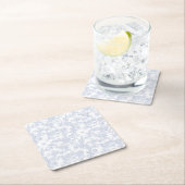 エレガントフローラブルーフランスのトイル スクエアペーパーコースター (インサイチュ)