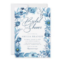 エレガントフローラブルーブライダルシャワー