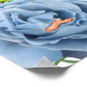 エレガントフローラブルーリタイアメントパーティーウェルカムサイン ポスター (角)