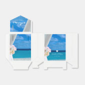 エレガントフローラブルー海ビーチ結婚式 フェイバーボックス (折り畳みなし)