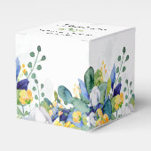 エレガントフローラブルー白結婚白 フェイバーボックス (正面サイド)