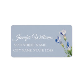 エレガントフローラブルー赤ちゃんシャワー差出人住所 ラベル