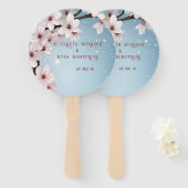 エレガントフローラブロッサム結婚式招待状デザイン ハンドファン (正面&裏面)