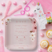 エレガントフローラブロッサム結婚式招待状デザイン ペーパープレート (パーティー)