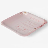 エレガントフローラブロッサム結婚式招待状デザイン ペーパープレート (傾斜あり)