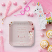 エレガントフローラブロッサム結婚式招待状デザイン ペーパープレート (パーティー)