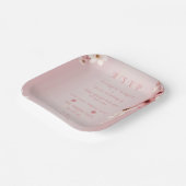 エレガントフローラブロッサム結婚式招待状デザイン ペーパープレート (傾斜あり)