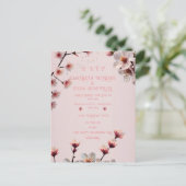 エレガントフローラブロッサム結婚式招待状デザインS ポストカード (スタンド正面)