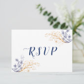 エレガントフローラブ王室のルーバラと金ゴールド花 出欠カード (スタンド正面)