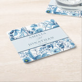 エレガントフローラブ結婚ルーのリハーサル スクエアペーパーコースター (アングル)