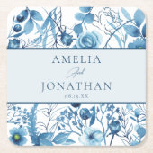 エレガントフローラブ結婚ルーのリハーサル スクエアペーパーコースター (正面)