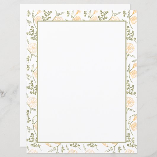 エレガントフローラプランナー文具紙 (正面/裏面)