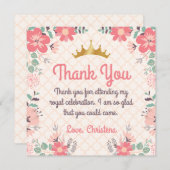 エレガントフローラプリンセス誕生日サンキューカード サンキューカード (正面/裏面)