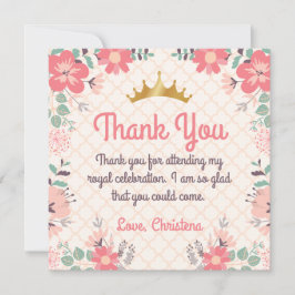 エレガントフローラプリンセス誕生日サンキューカード サンキューカード