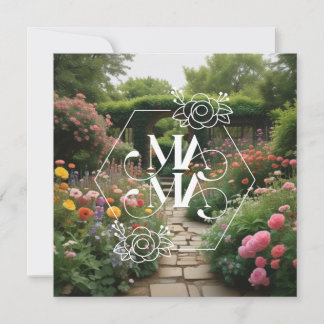 エレガントフローラプリントハッピーバースデーママ カード