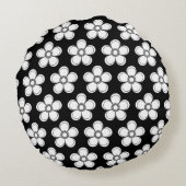 エレガントフローラプリント | 植物性デザイン ラウンドクッション (裏面)