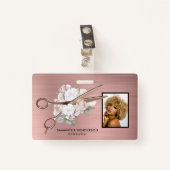 エレガントフローラヘアサロン社員写真バッジ バッジ (正面クリップ)