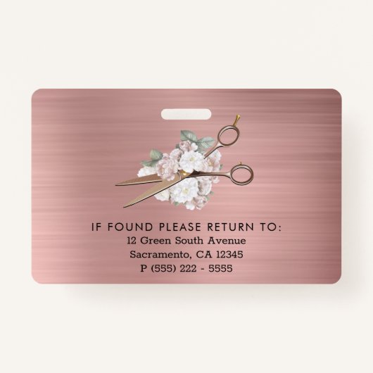 エレガントフローラヘアサロン社員写真バッジ バッジ (裏面)