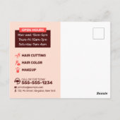 エレガントフローラヘアサロン美容師メイクアップアート ポストカード (裏面)