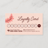 エレガントフローラヘアサロン美容師メイクアップアート ロイヤリティカード (裏面)