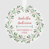 エレガントフローラベビーの初めてのクリスマス写真 オーナメント (裏面)