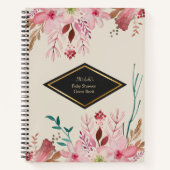 エレガントフローラベビーシャワーゲストノート ノートブック (正面)