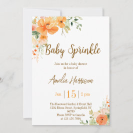 エレガントフローラベビーシャワー招待状ベビー散布機 招待状