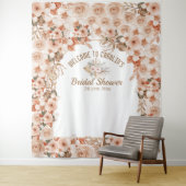 エレガントフローラベージュバラブライダルシャワー タペストリー (インサイチュ)