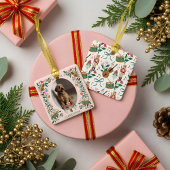 エレガントフローラペット写真クリスマスくるみ割り セラミックオーナメント