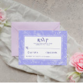 エレガントフローラペリウィンクモダンル結婚ボホ 出欠カード