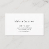 エレガントフローラホワイトデイジーオンダークグレー 名刺 (裏面)
