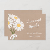 エレガントフローラホワイトデイジーサンキュー結婚ズ サンキューカード (正面/裏面)