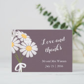 エレガントフローラホワイトデイジーサンキュー結婚ズ サンキューカード (スタンド正面)