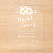 エレガントフローラホワイトデイジーブライダルシャワー アクリル招待状 (正面)