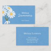 エレガントフローラホワイトデイジー 名刺 (正面/裏面)