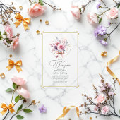 エレガントフローラボウファンシーワン第1の誕生日 アクリル招待状