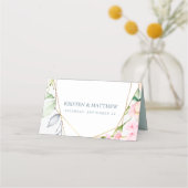 エレガントフローラボホ水彩幾何結婚色 プレイスカード (裏面)