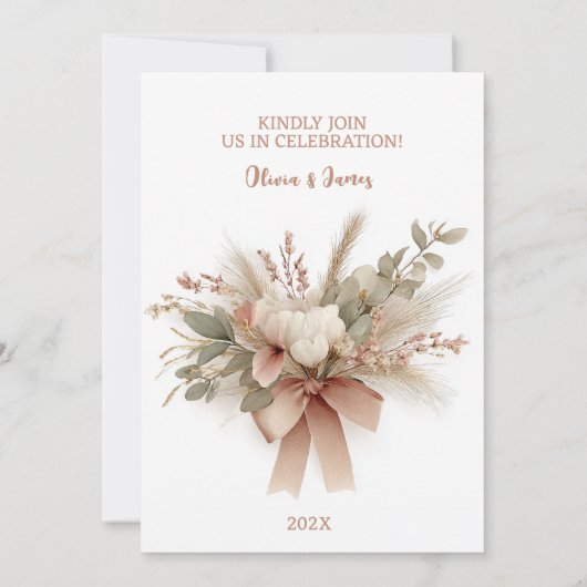 エレガントフローラボ結婚ウデザイン 招待状 (裏面)