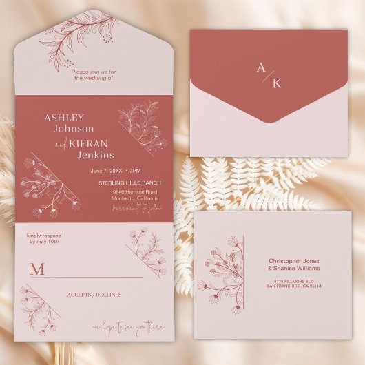 エレガントフローラボ結婚ホ オールインワン招待状