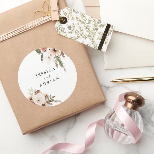 エレガントフローラボ結婚ホ ラウンドシール (ギフト)