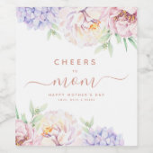 エレガントフローラマザーズデイパーソナライズされたワインラベ ワインラベル (シングルラベル)