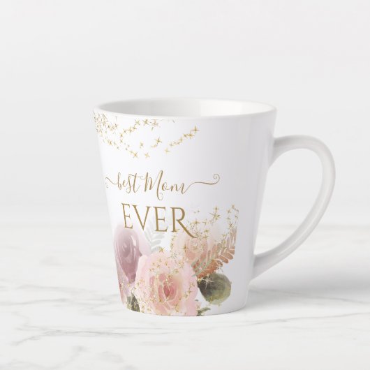 エレガントフローラマ最高のマエバガーリー金ゴールドグリッター カフェラテマグ (右)