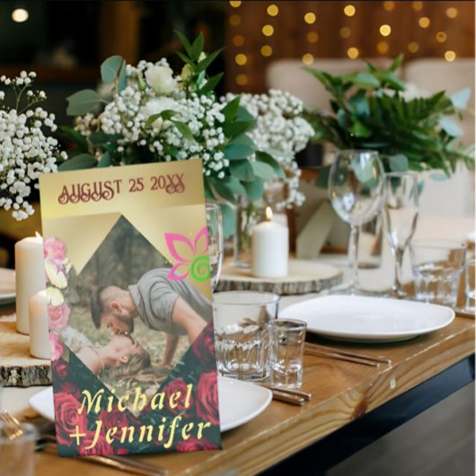 エレガントフローラミニマカスタムリスト写真結婚の 台座サイン