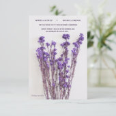 エレガントフローラミニマル紫ラベンダー結婚ズ 招待状 (スタンド正面)